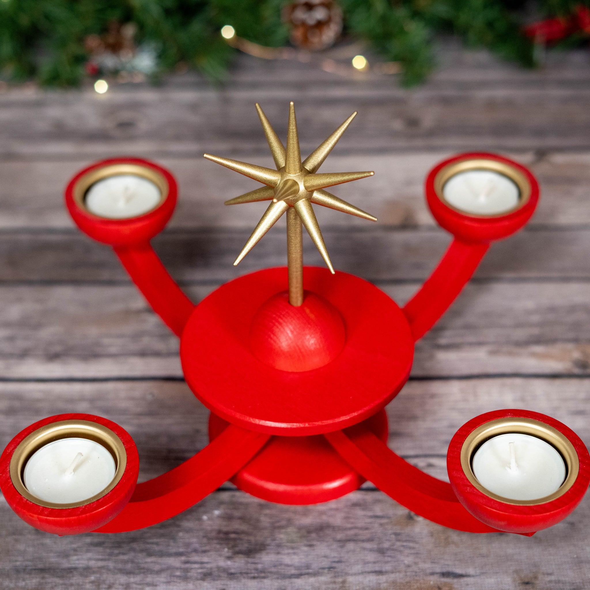 German Wooden Christmas Advent Candle Holder 31x20x31cm – Seiffen Haus