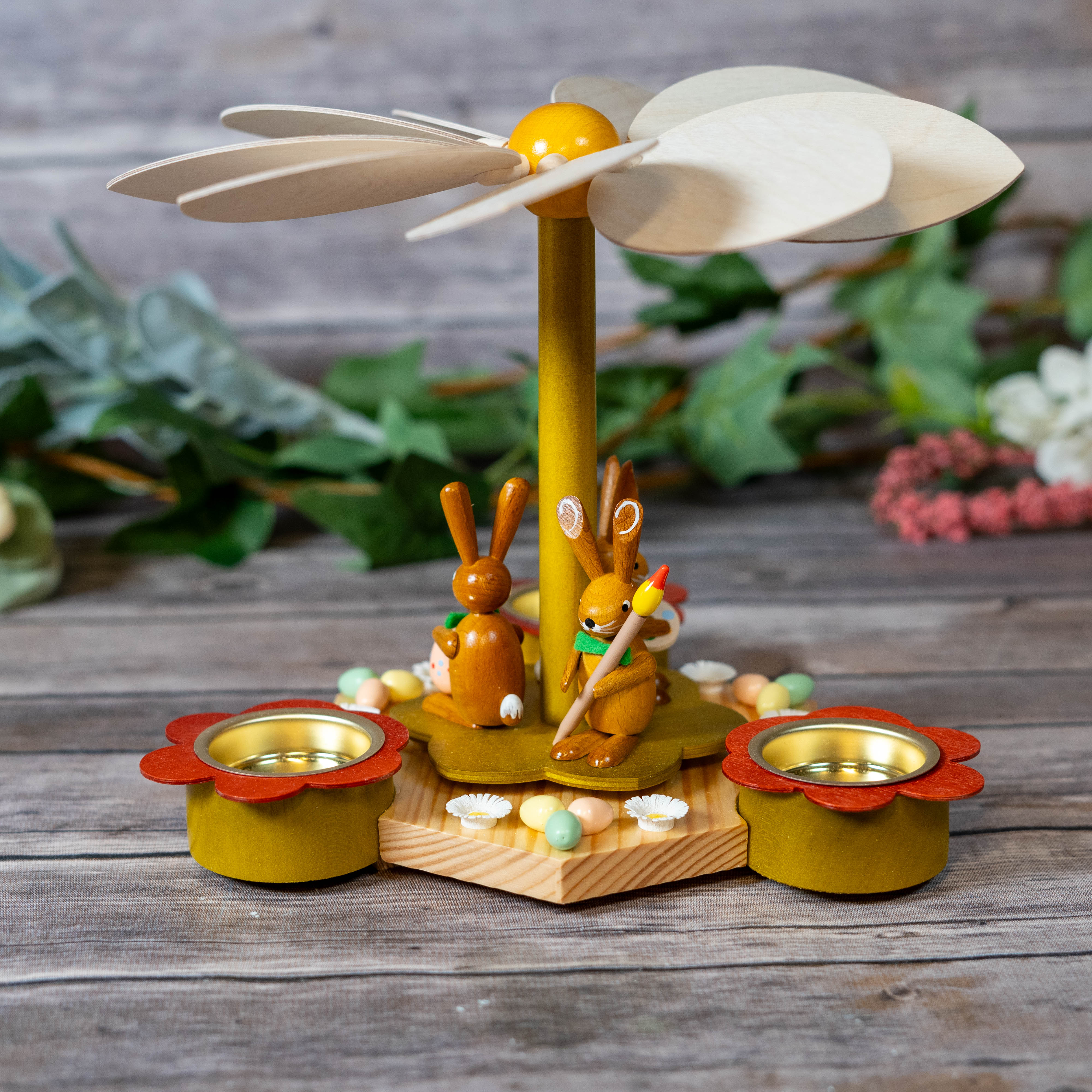 Fan Pyramid Easter Bunny Fan Pyramid 19 cm (7.5 inches) - German Craft – Seiffen Haus
