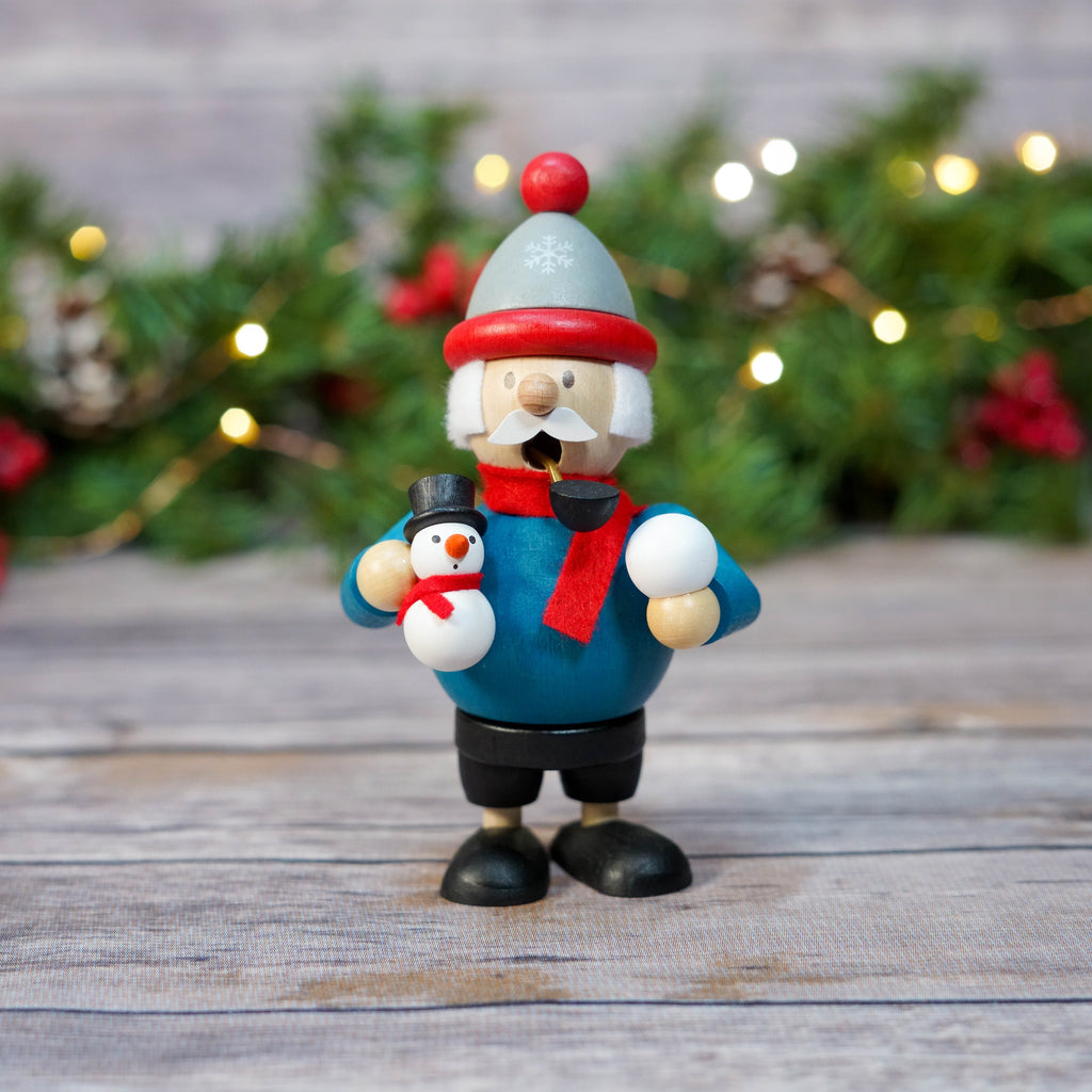 Mini Snowman Smoker with Santa holding a festive snowman