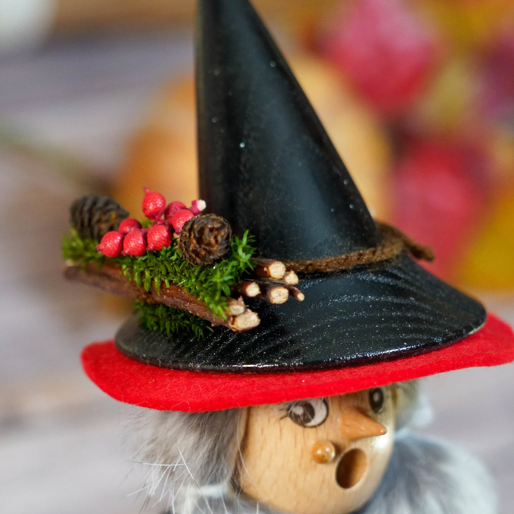 Full view of witch smoker on rustic wooden background