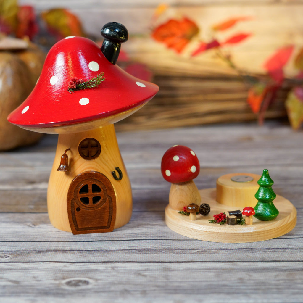 Traditional German Smoker with vibrant red mushroom cap