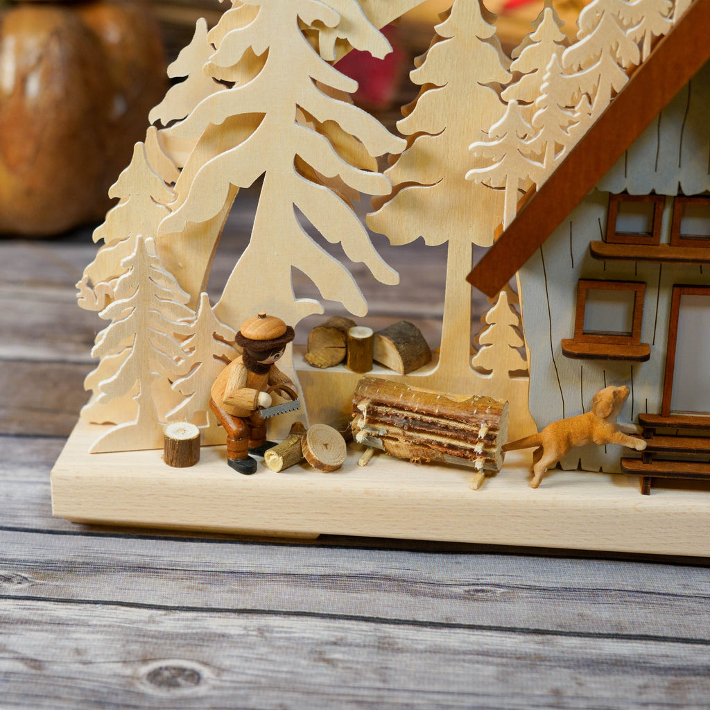 Schwibbogen in a festive setting with soft lighting