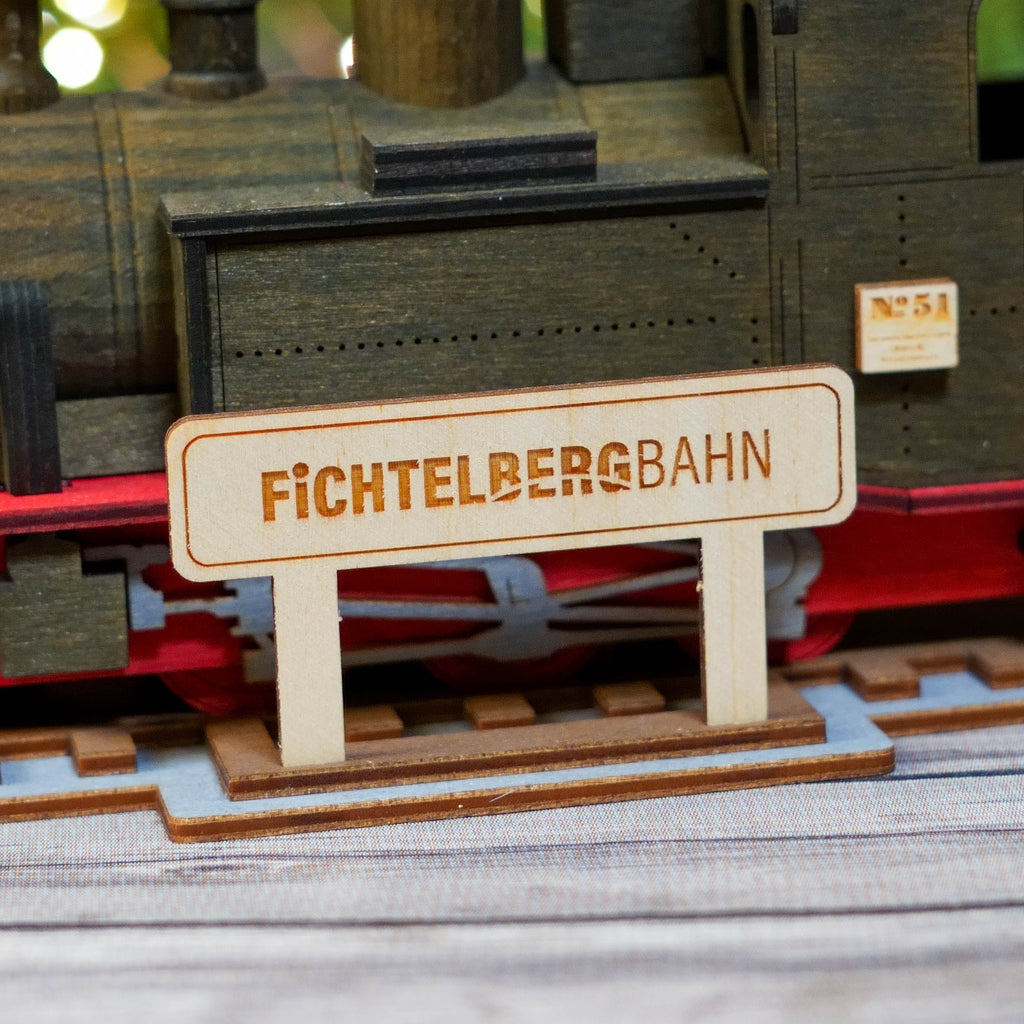 Front view of the handmade incense smoker depicting a classic train design