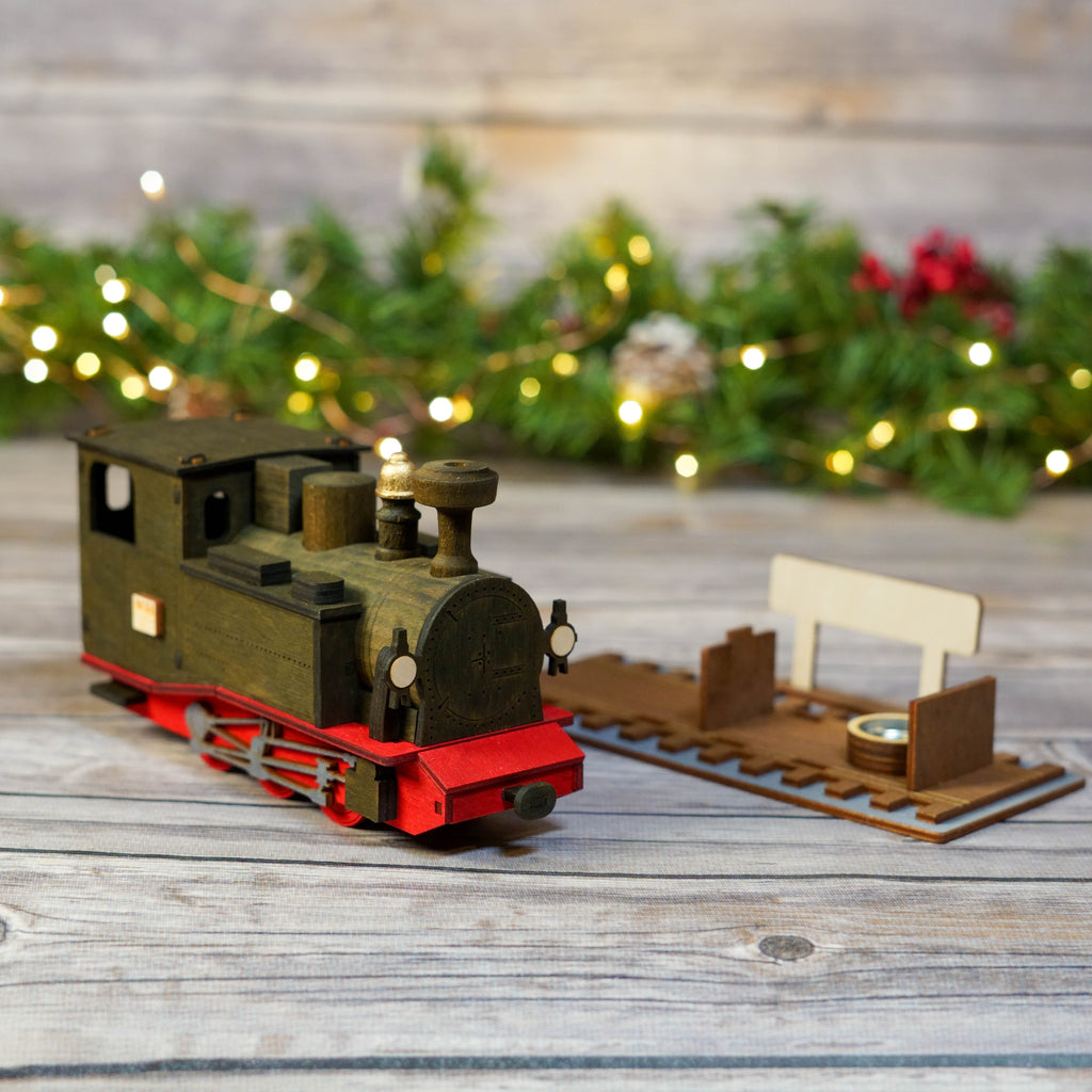 Close-up of the authentic Erzgebirge smoker train cabin details