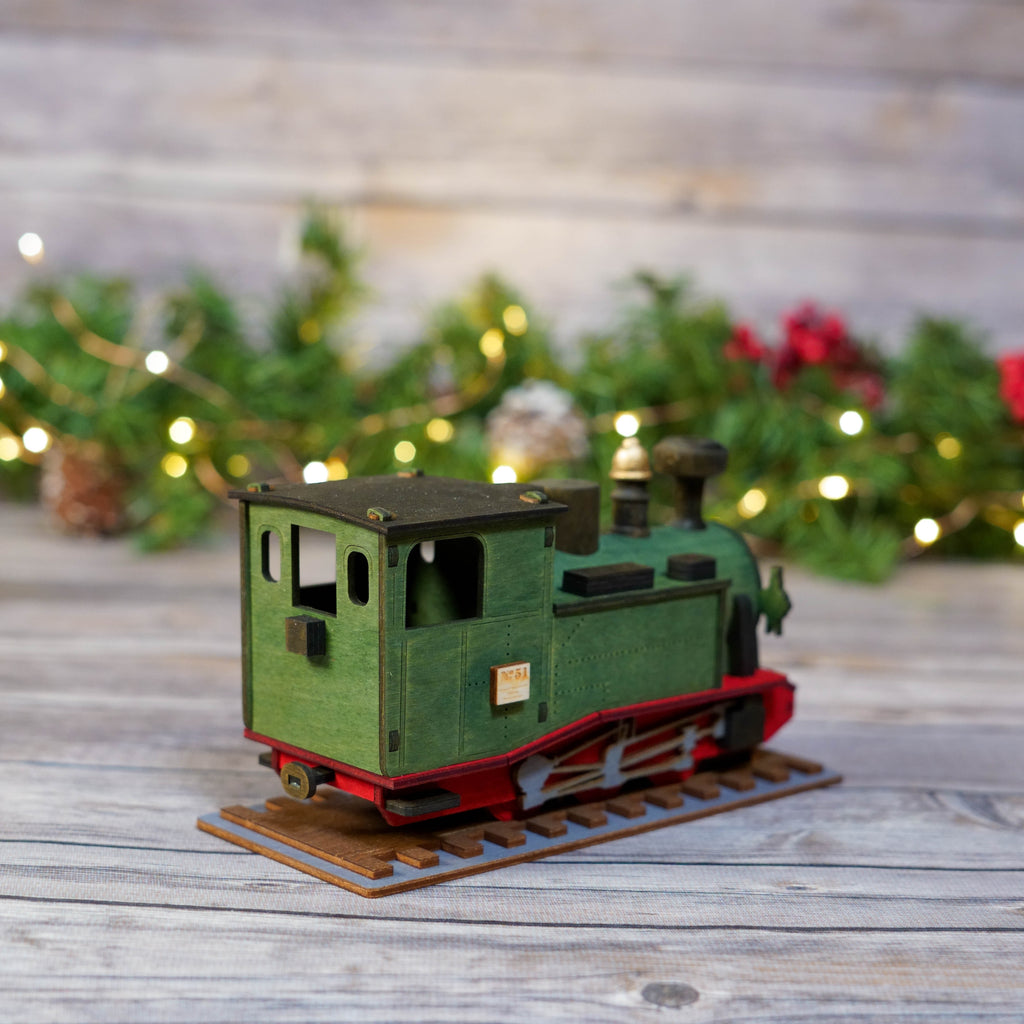 Rustic wooden train incense smoker