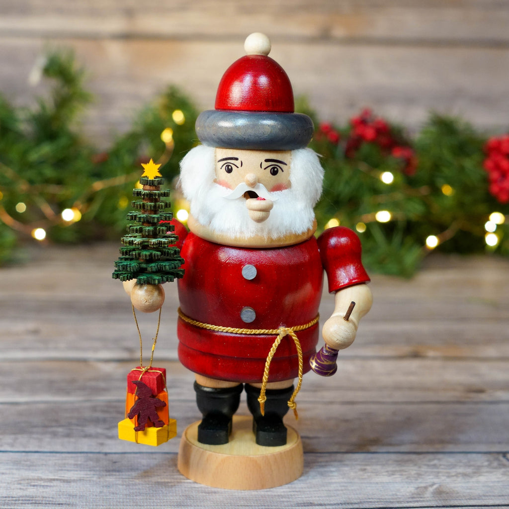 Traditional German Smoker Santa with tree and presents
