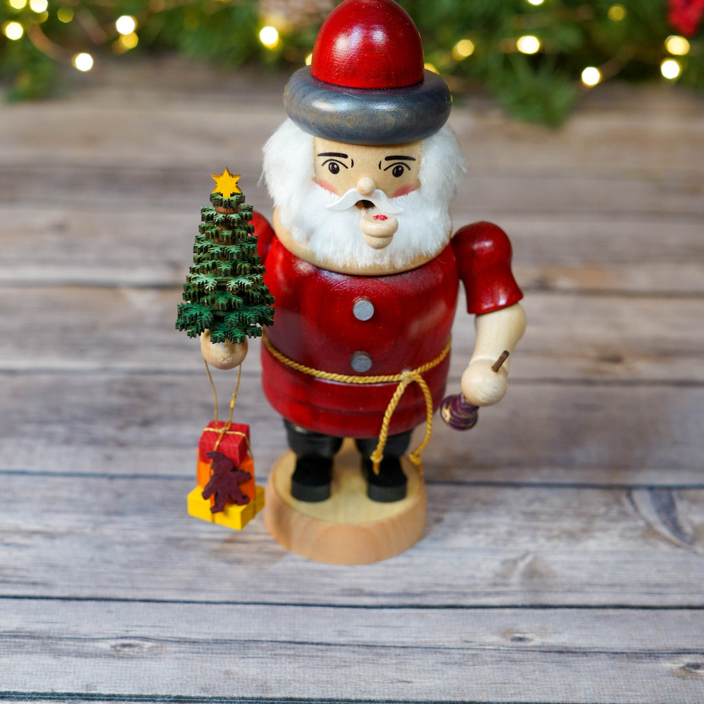 Smoker Santa with festive background