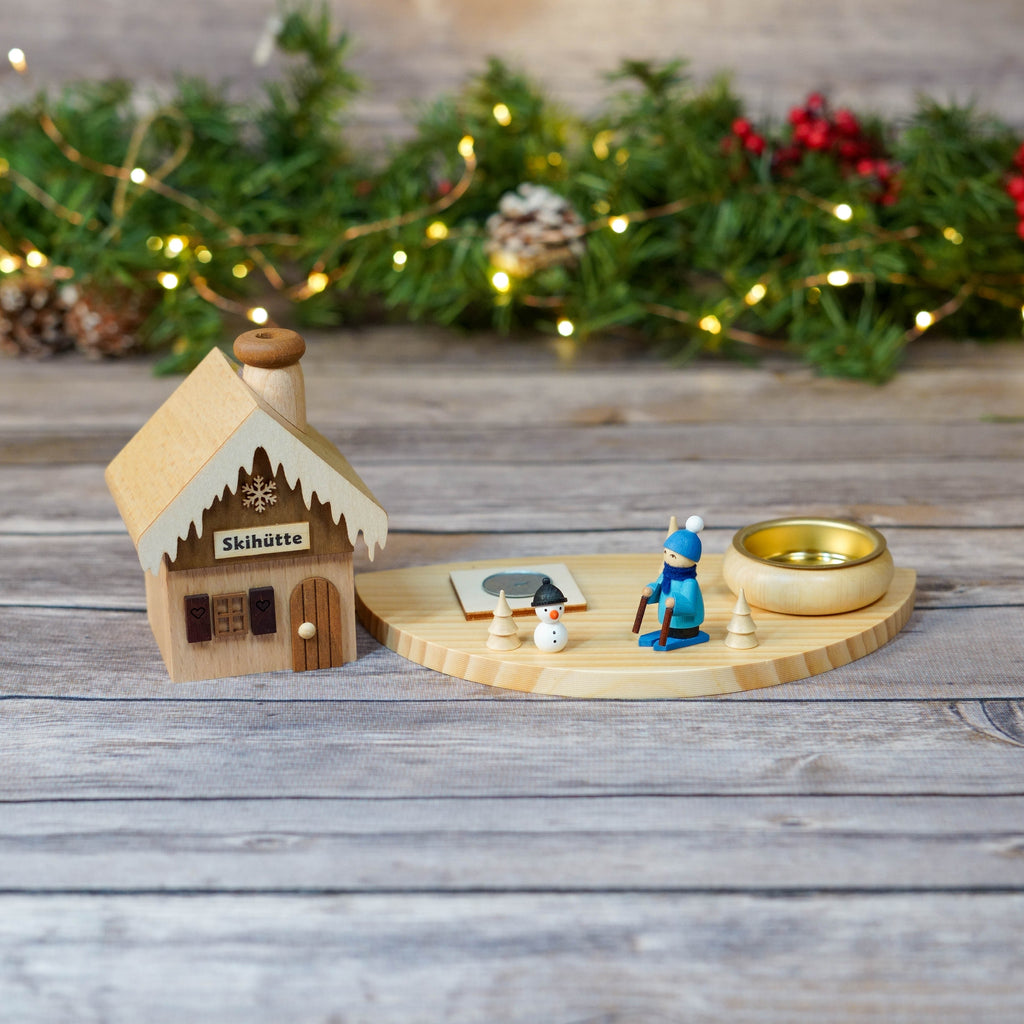 Smoker Hut amidst Christmas decor