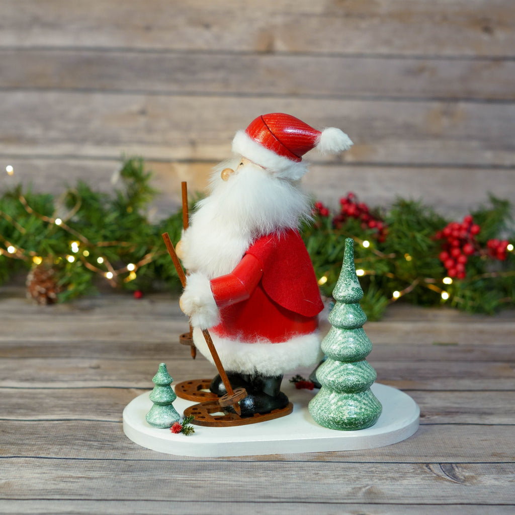 Detailed view of Santa Smoker's hand-painted features