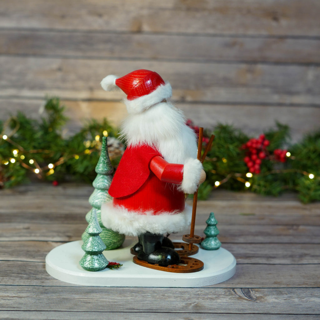 Close-up of Snowshoeing Santa Smoker with winter accessories