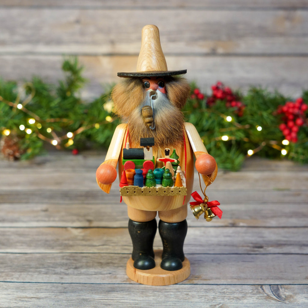 Large Toy Salesman Smoker with detailed toys and Christmas decorations