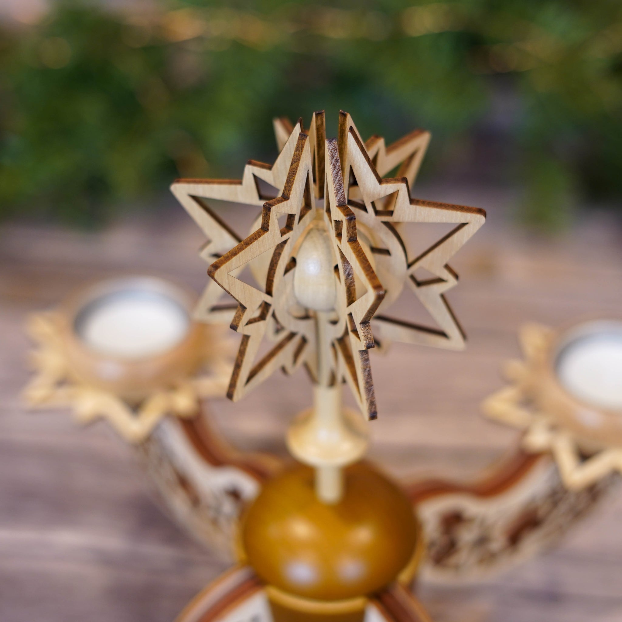 Traditional German Wooden Advent Candle Holder, 40x26 cm – Seiffen