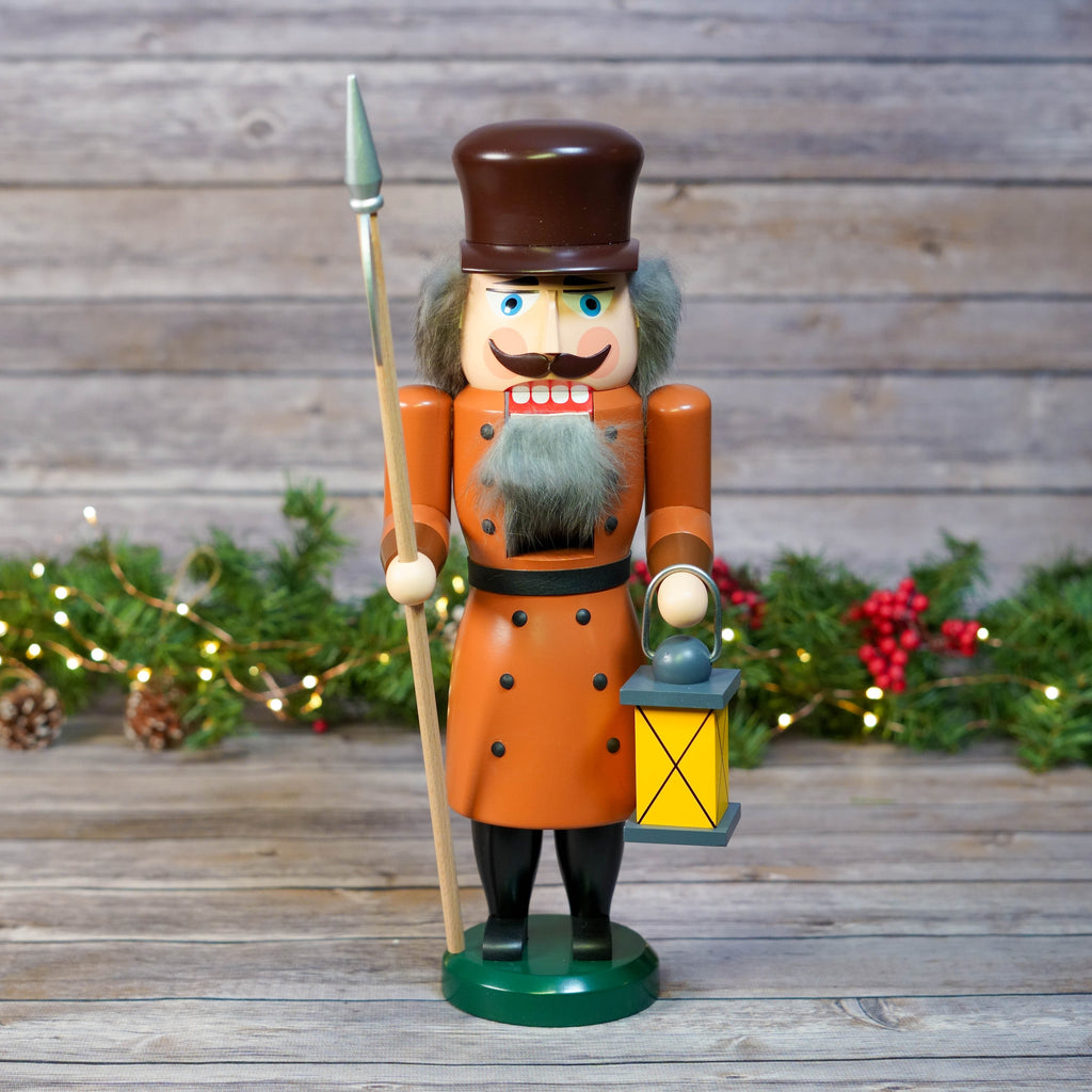 Handcrafted German nutcracker styled as a Night Watchman