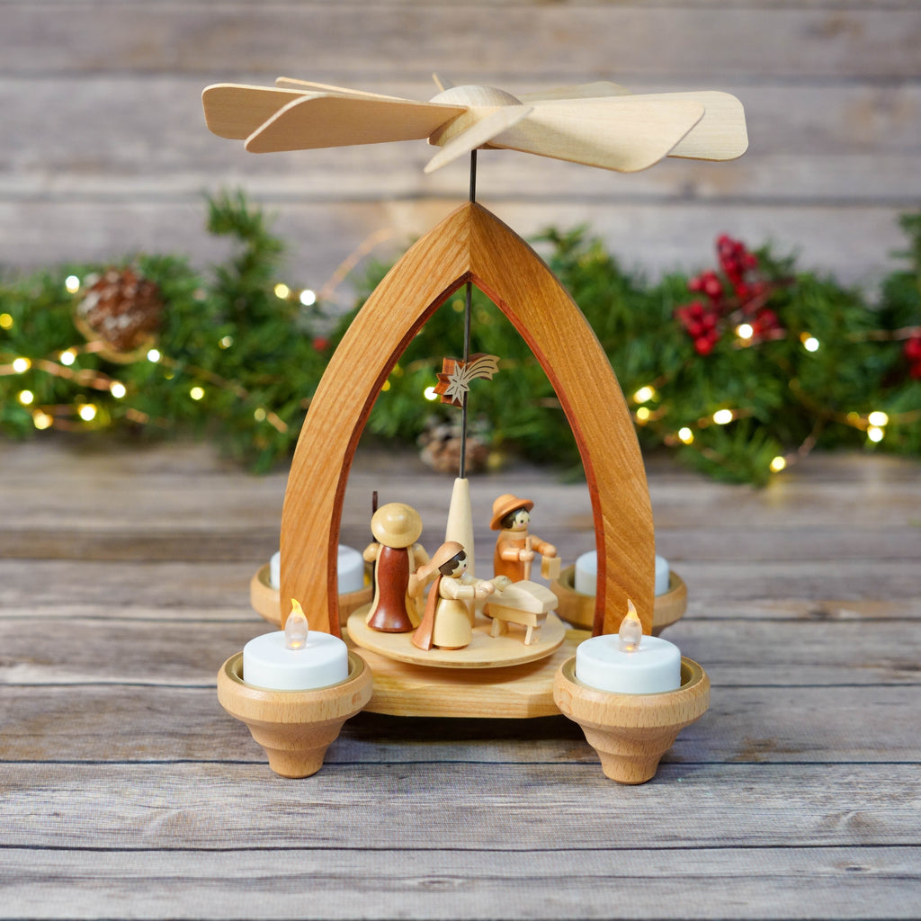 Traditional Christmas Pyramid with Nativity Scene