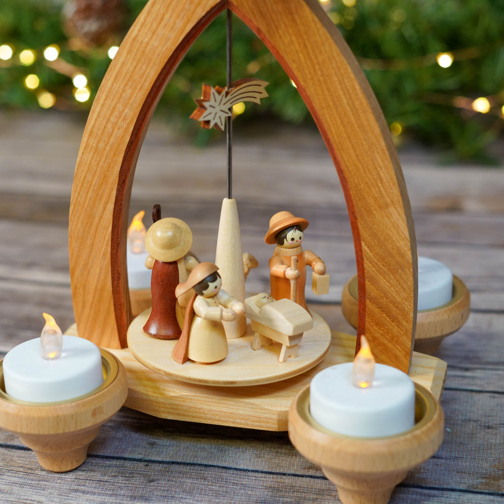 Ash Wood Christmas Pyramid Detailing