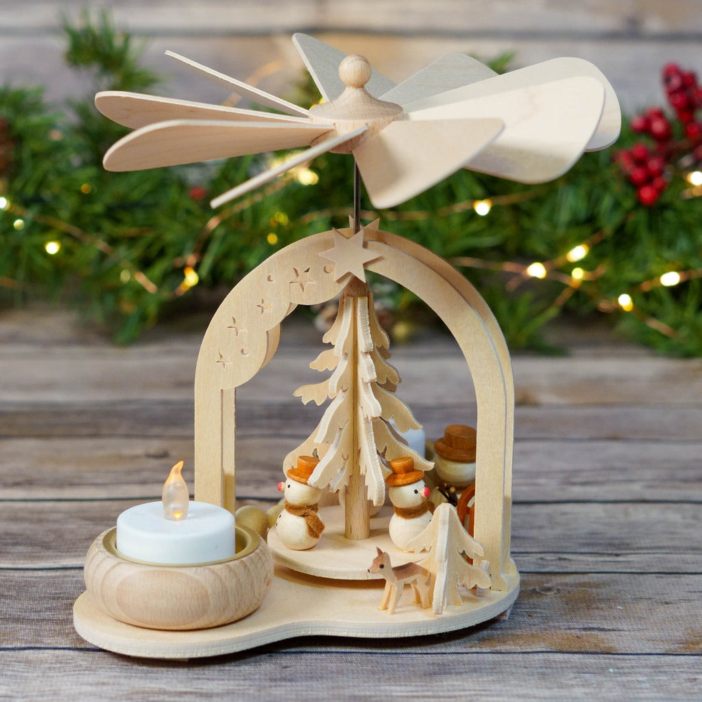 German Christmas Pyramid with Snowmen