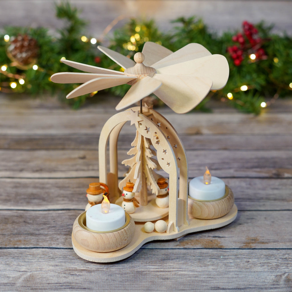 Elegant Snowman Decorative Christmas Pyramid