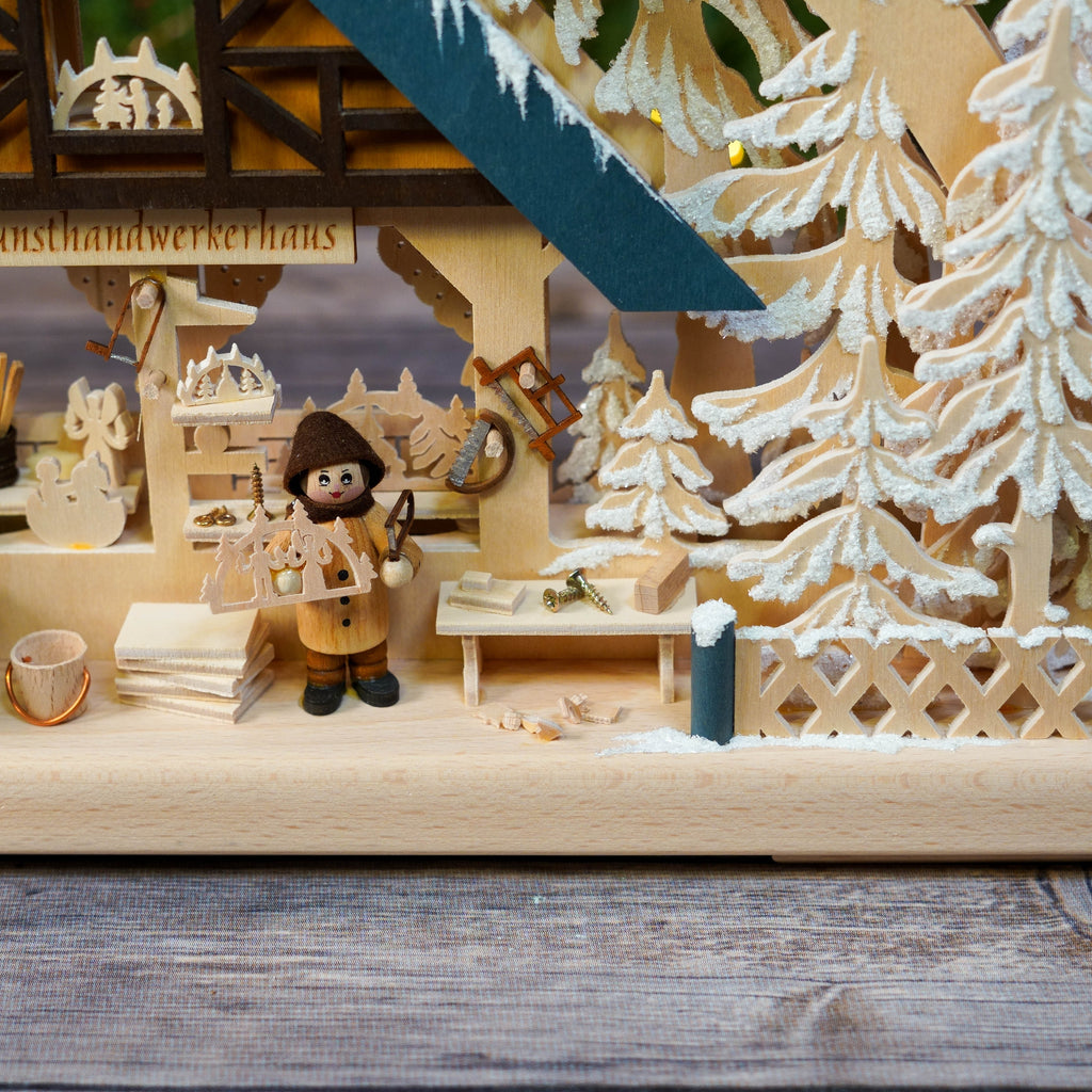 Side view of Frosted Artisans House Schwibbogen