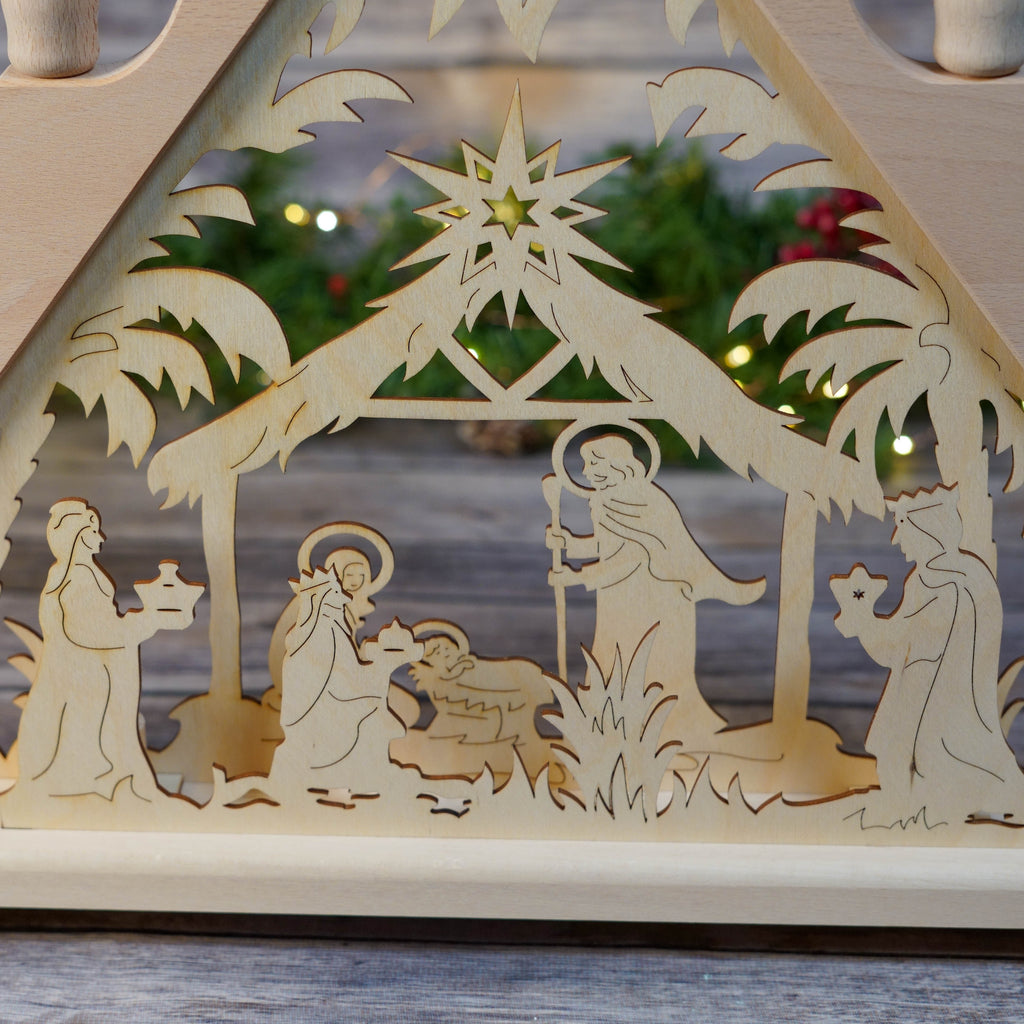 Nativity Schwibbogen Placement Examples in Holiday Decor