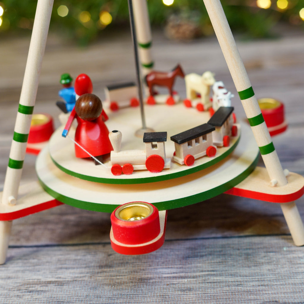Side view showing the detailed craftsmanship of Christmas Pyramid