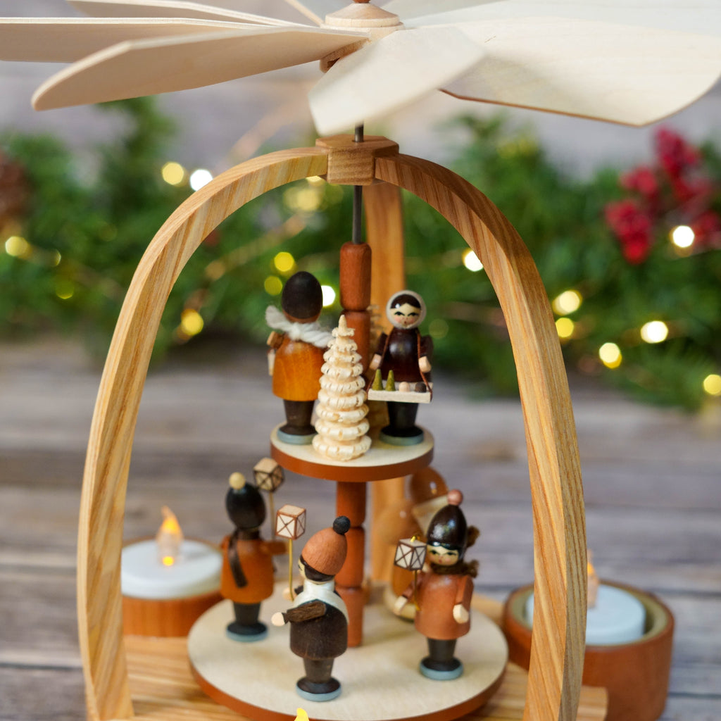 Close-up of the children figures in Christmas Pyramid
