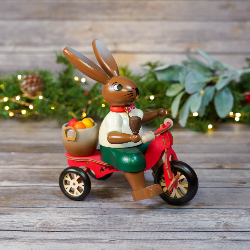 Artistic representation of Bunny on Trike Smoker with wooden textures