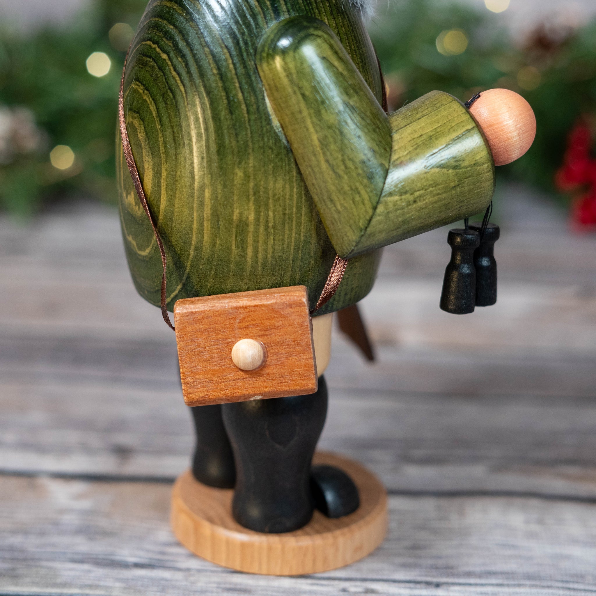 German Incense Smoker Figurine - Forest Ranger, 17cm / 7 Inch - Traditional Wooden Decor By KWO