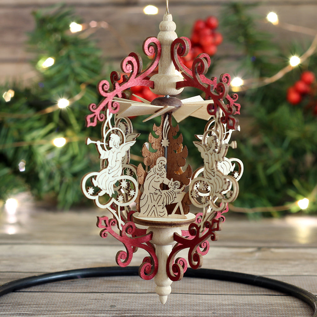 Christmas Tree Wooden Spinning Decorations